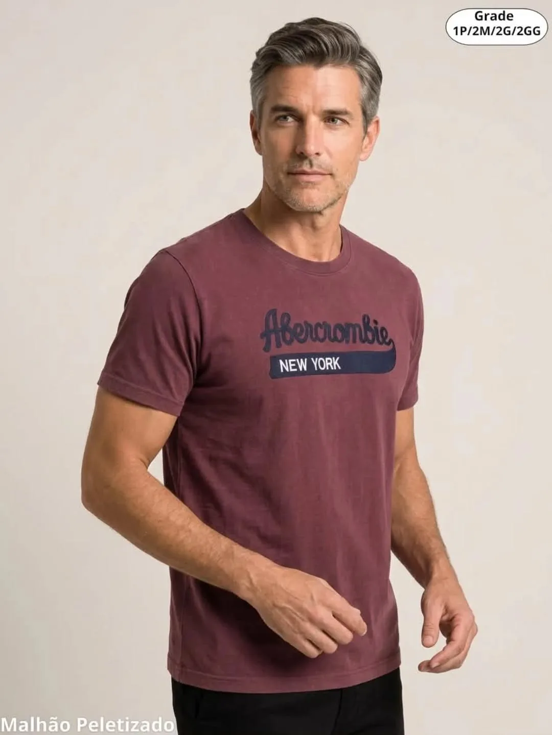 Camiseta Abercrombie New York vinho