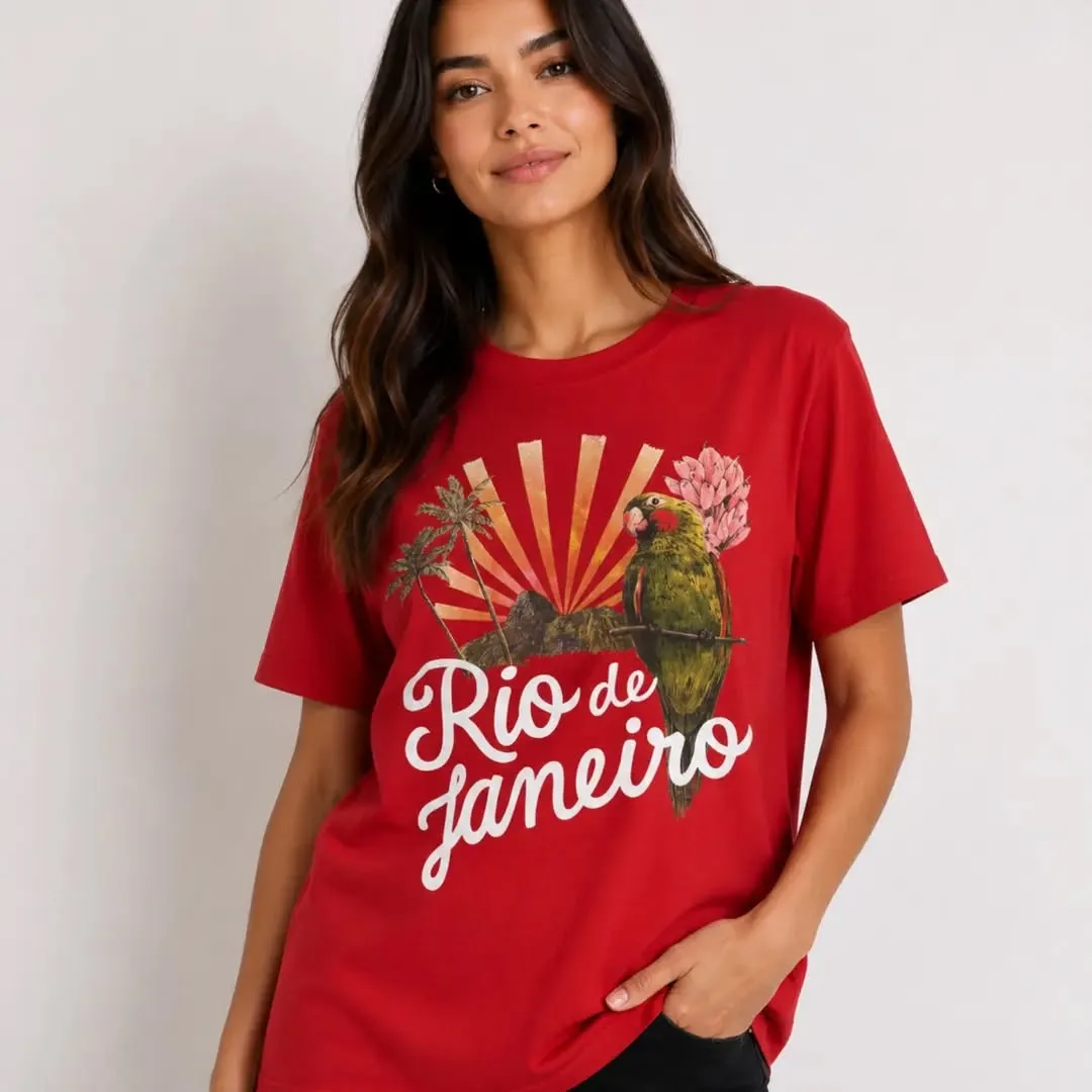 Camiseta Farm Rio Rio de Janeiro vermelha